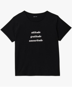 Tee-shirt à manches courtes avec message femme grande taille